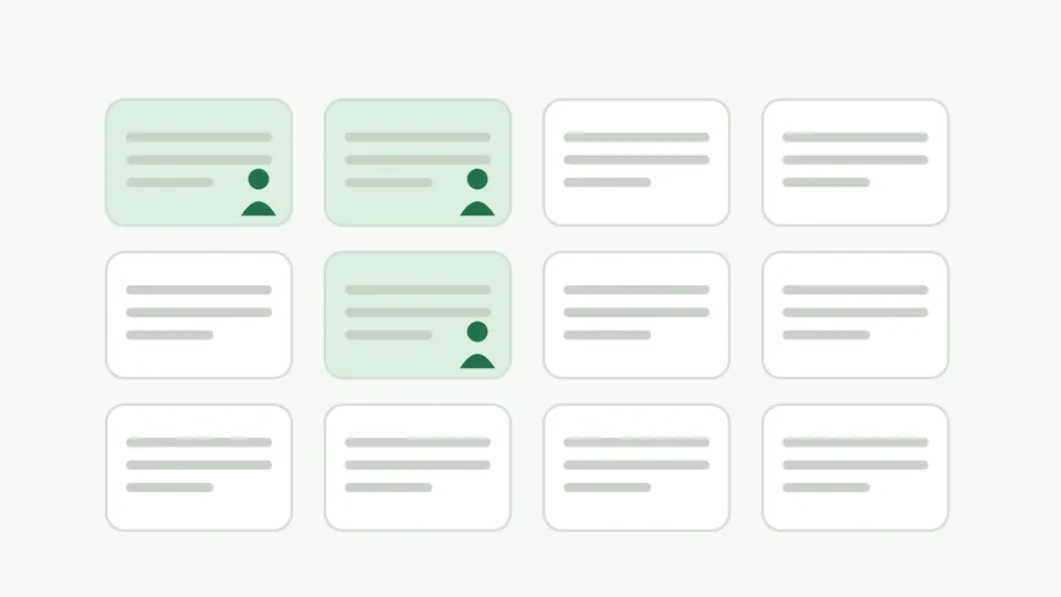 Diagram: a grid of twelve pages where only three have visitors
